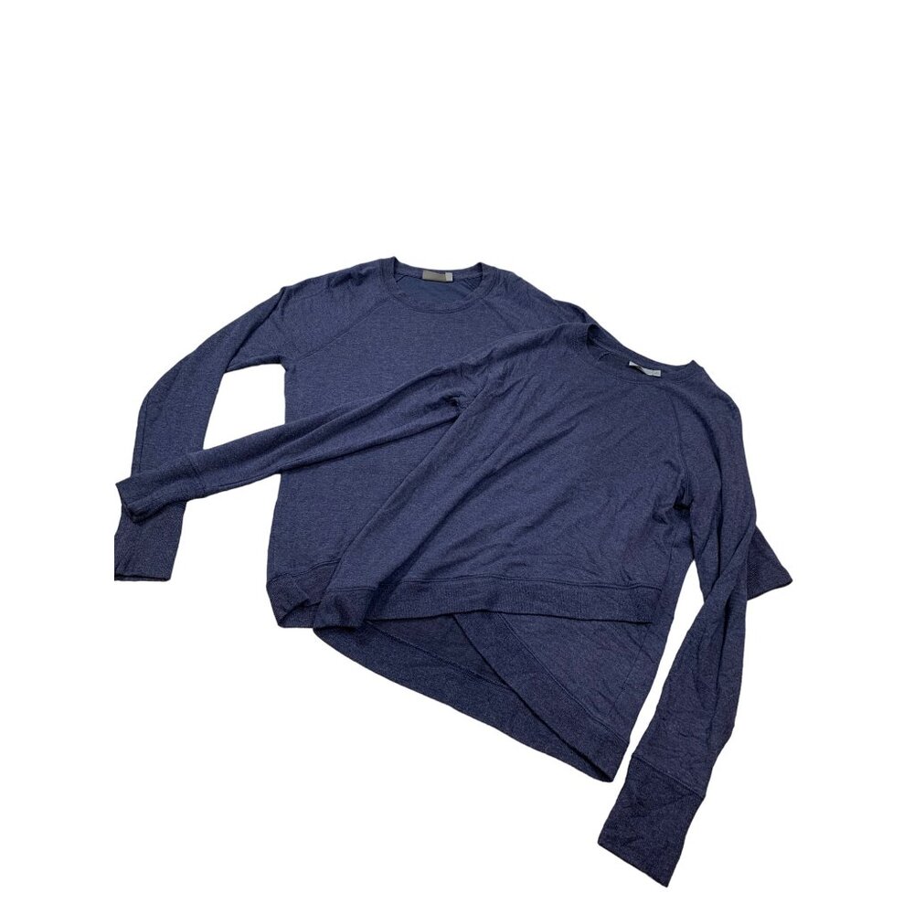 Lot of 2 Athleta Womens Small Navy Long-Sleeve Shirts Workout light weight